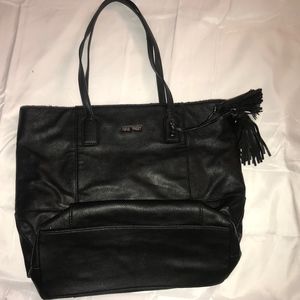 Black Leather Nine West Tote